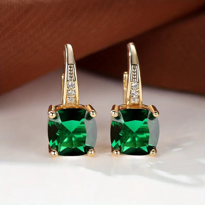 Amity Stone Hoop Earrings | Gold