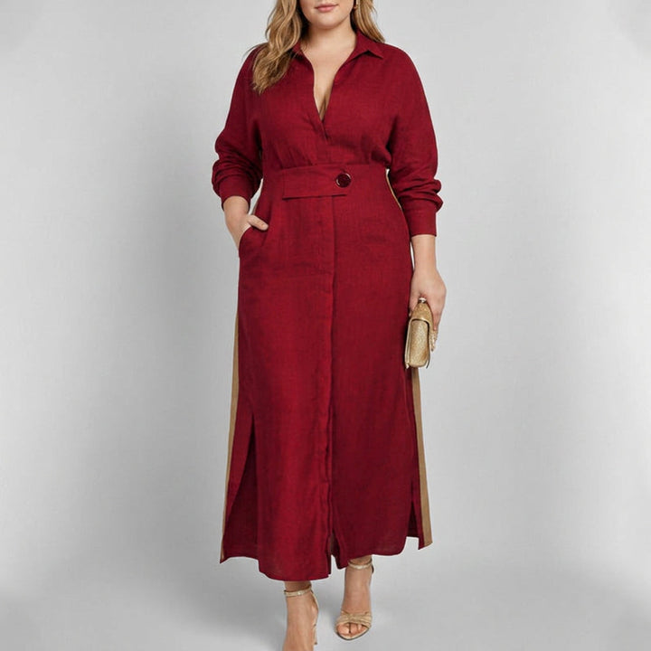 Wren Elegant Tied Dress: Chic Commute Long Sleeve Style