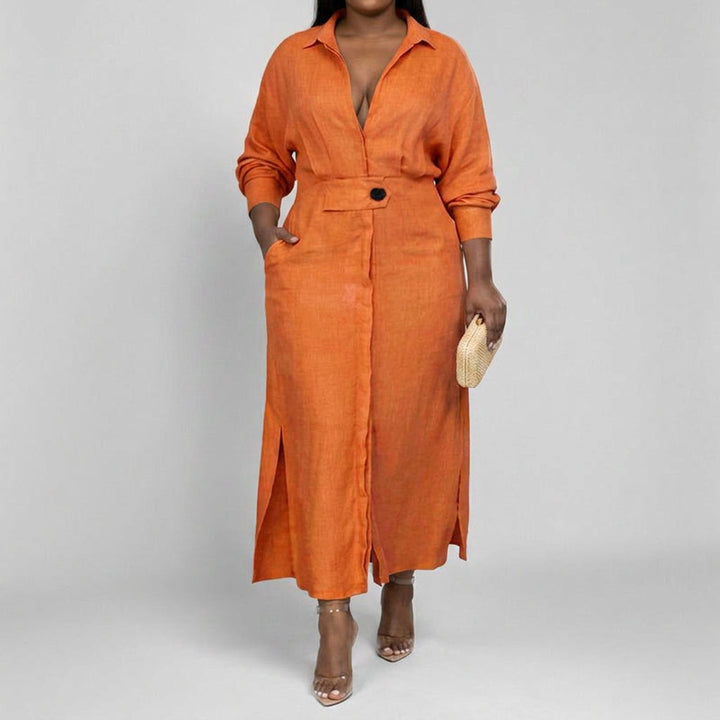 Wren Elegant Tied Dress: Chic Commute Long Sleeve Style