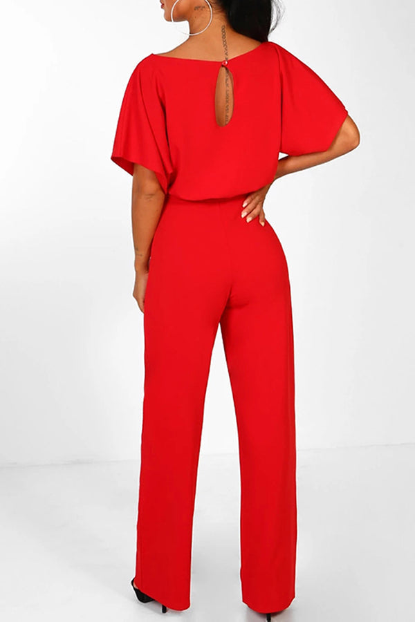 Cassia - Summer button tie short sleeved Jumpsuit