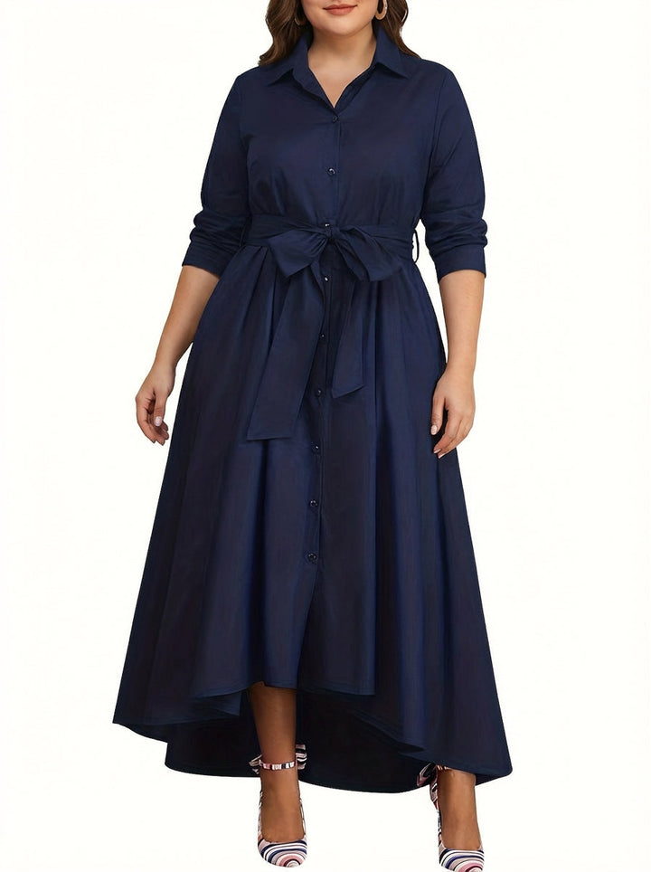 Clemence | Holiday Perfect Button-Front Maxi Dress