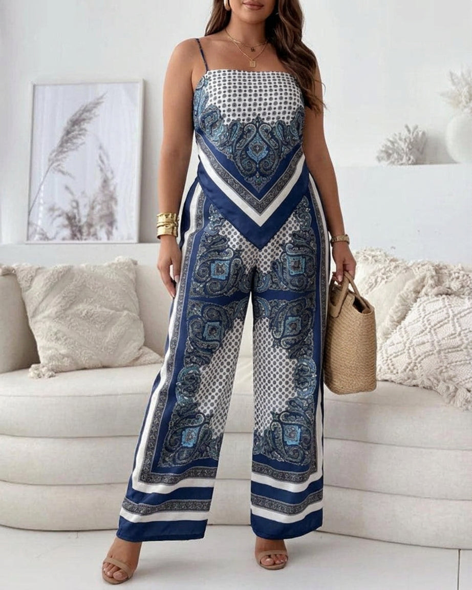 Wren | Vacation Ready Stylish Lace-Up Vest &amp; Trousers Two-Piece Set Dress