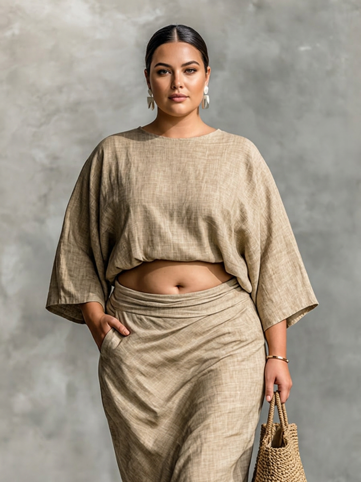 Dovie - Linen Co-ord Set Elegant With Long Skirt