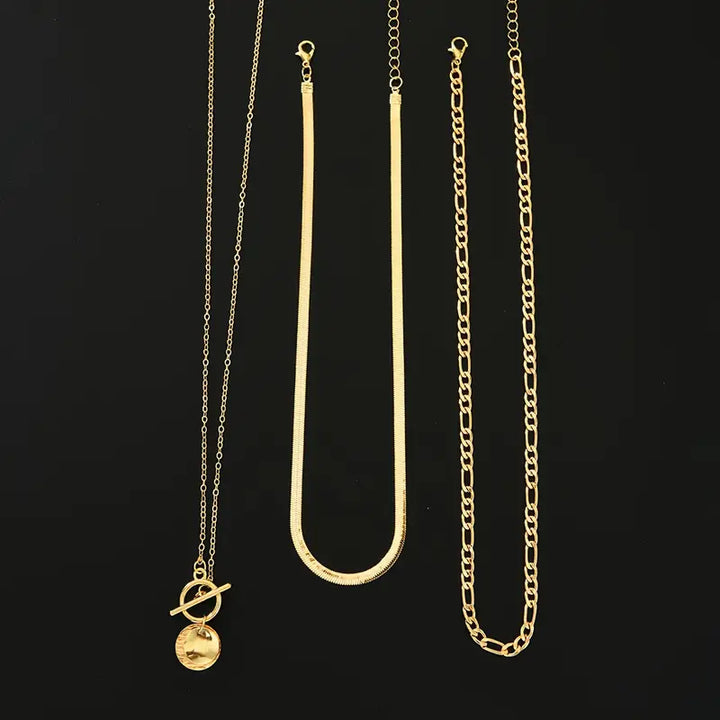 Anouk Textured Coin Layered Necklace | Gold