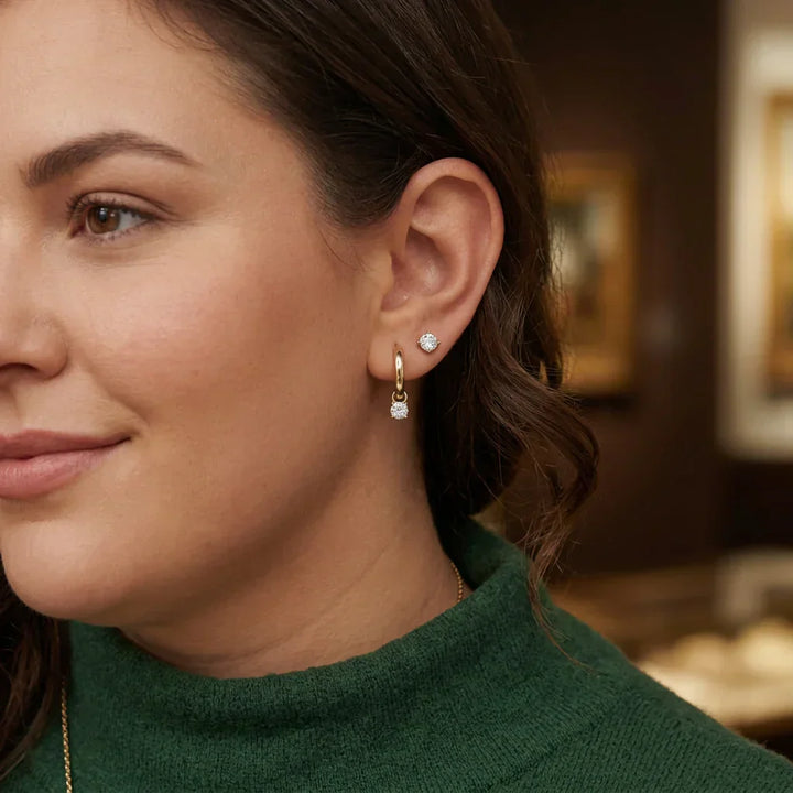 Persephone de Lune Stone Earrings Set | Gold