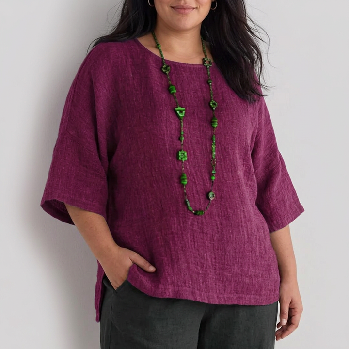 Tova | T-shirt with round neck and 3/4 sleeves