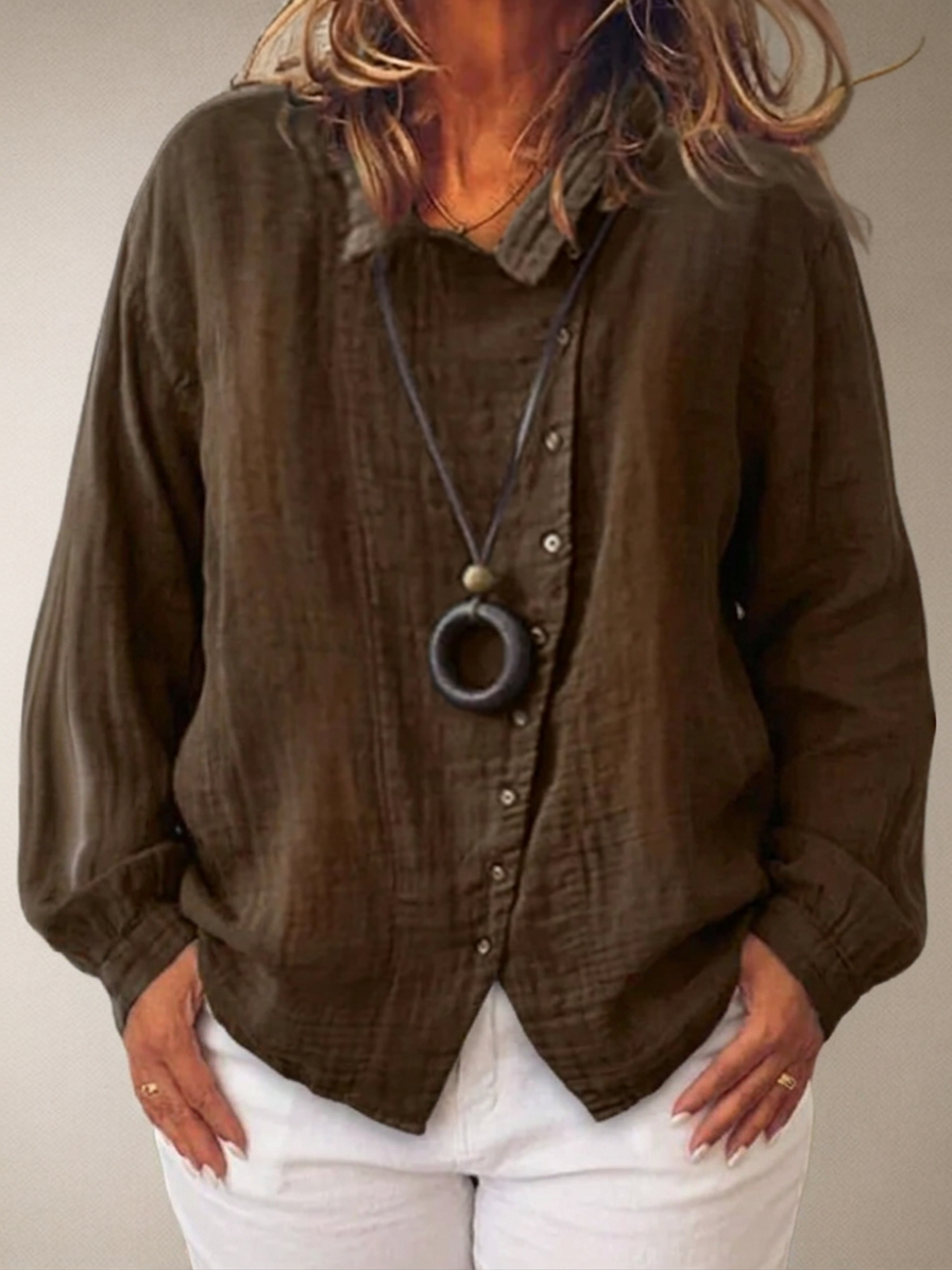 Olivia┃Long sleeve shirt with buttons