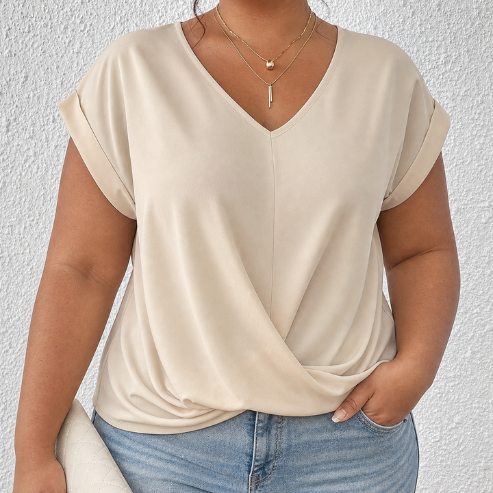 BELLA | Classic Twist Detail V-Neck Top