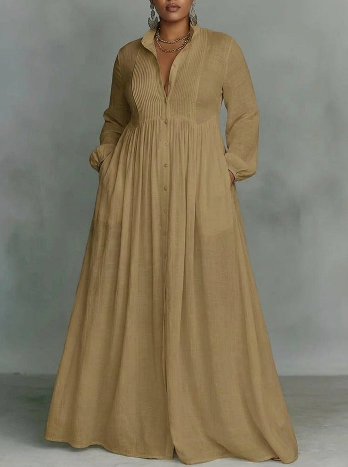 Perdita | Flowing Button-Front Maxi Dress