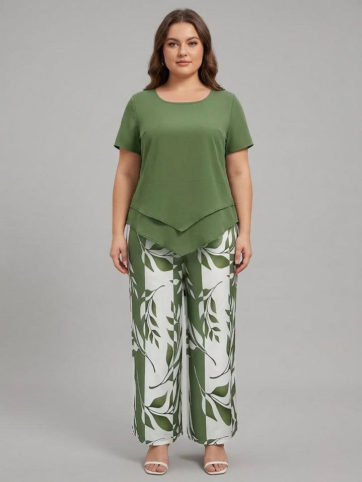 Cosima | Casual Leaf Print Two-Piece Set