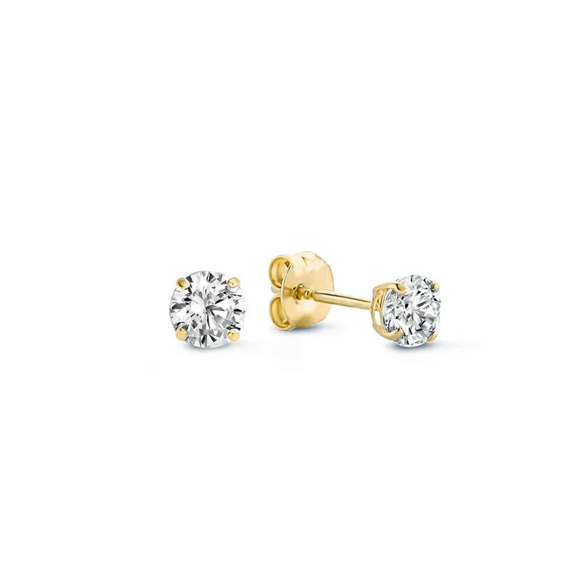 Solveig de Lune Stone Stud Earrings | Gold