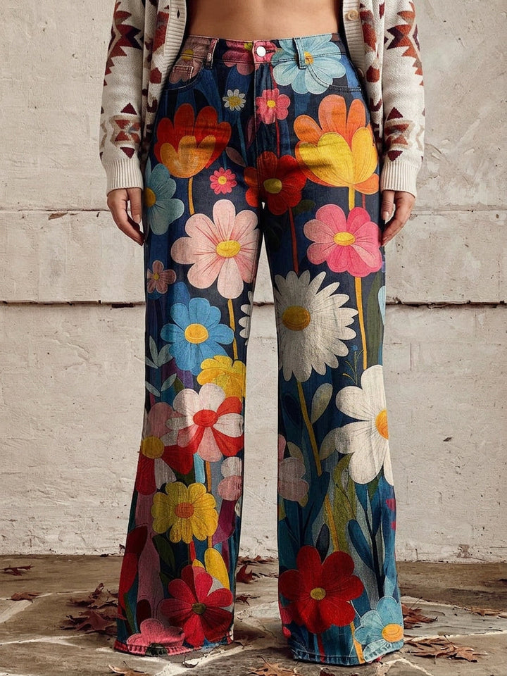 Orla - Floral Wide Trousers