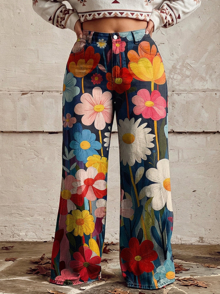 Orla - Floral Wide Trousers