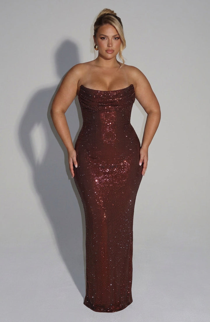 Irina Maxi Dress - Plum Brown
