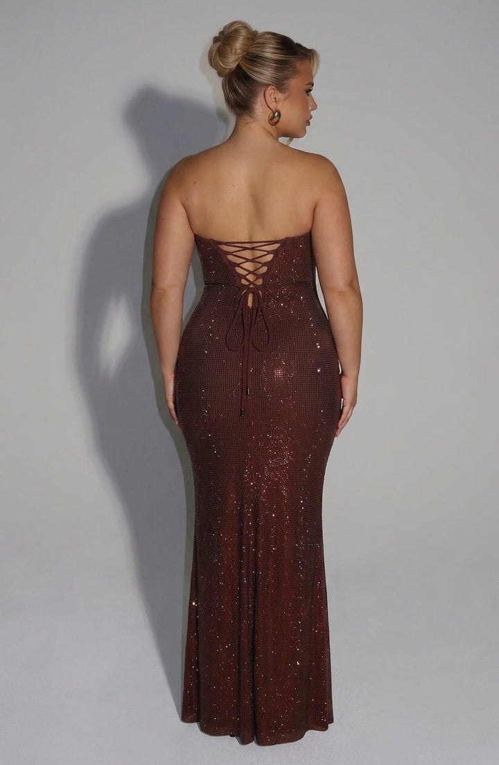 Irina Maxi Dress - Plum Brown