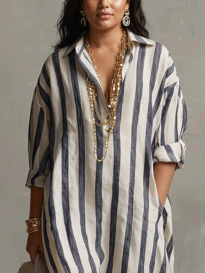 Odette | Stripe Oversized Maxi Dress