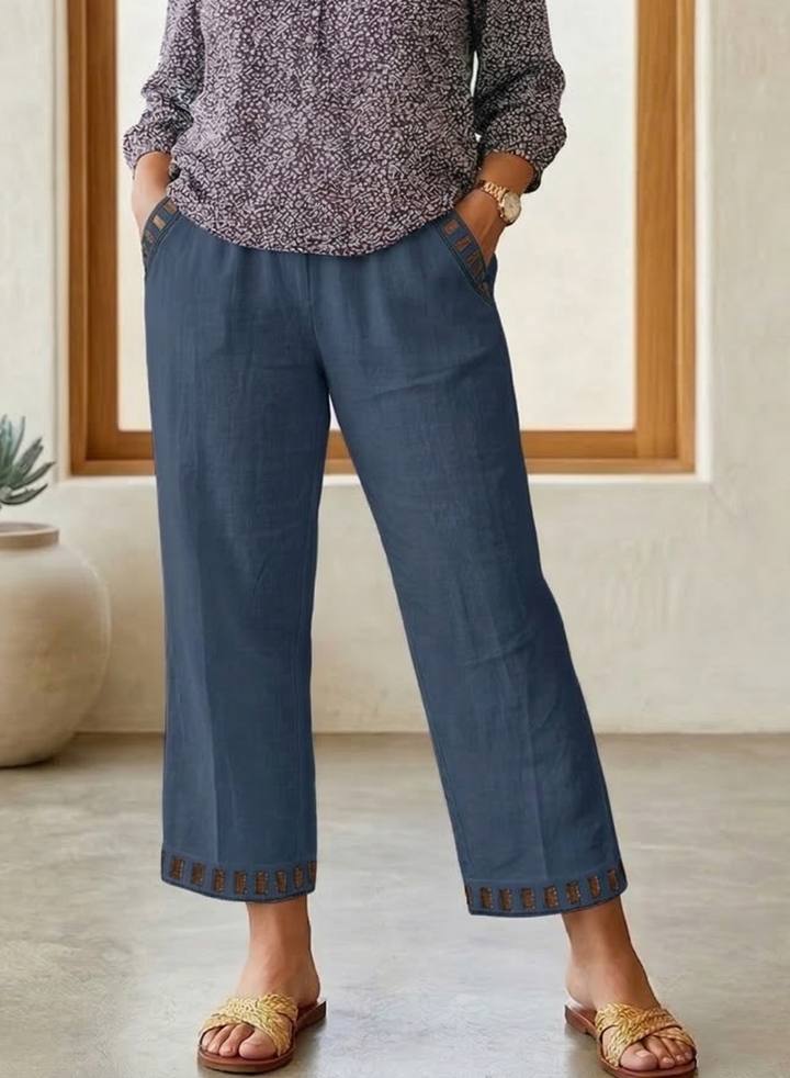 Rosanna – Relaxed Contrast Trim Cropped Trousers