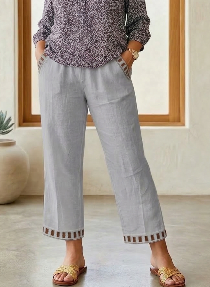 Rosanna – Relaxed Contrast Trim Cropped Trousers