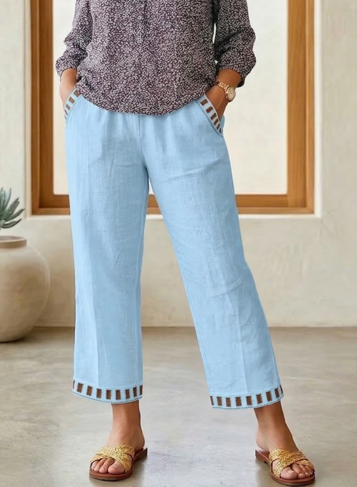 Rosanna – Relaxed Contrast Trim Cropped Trousers