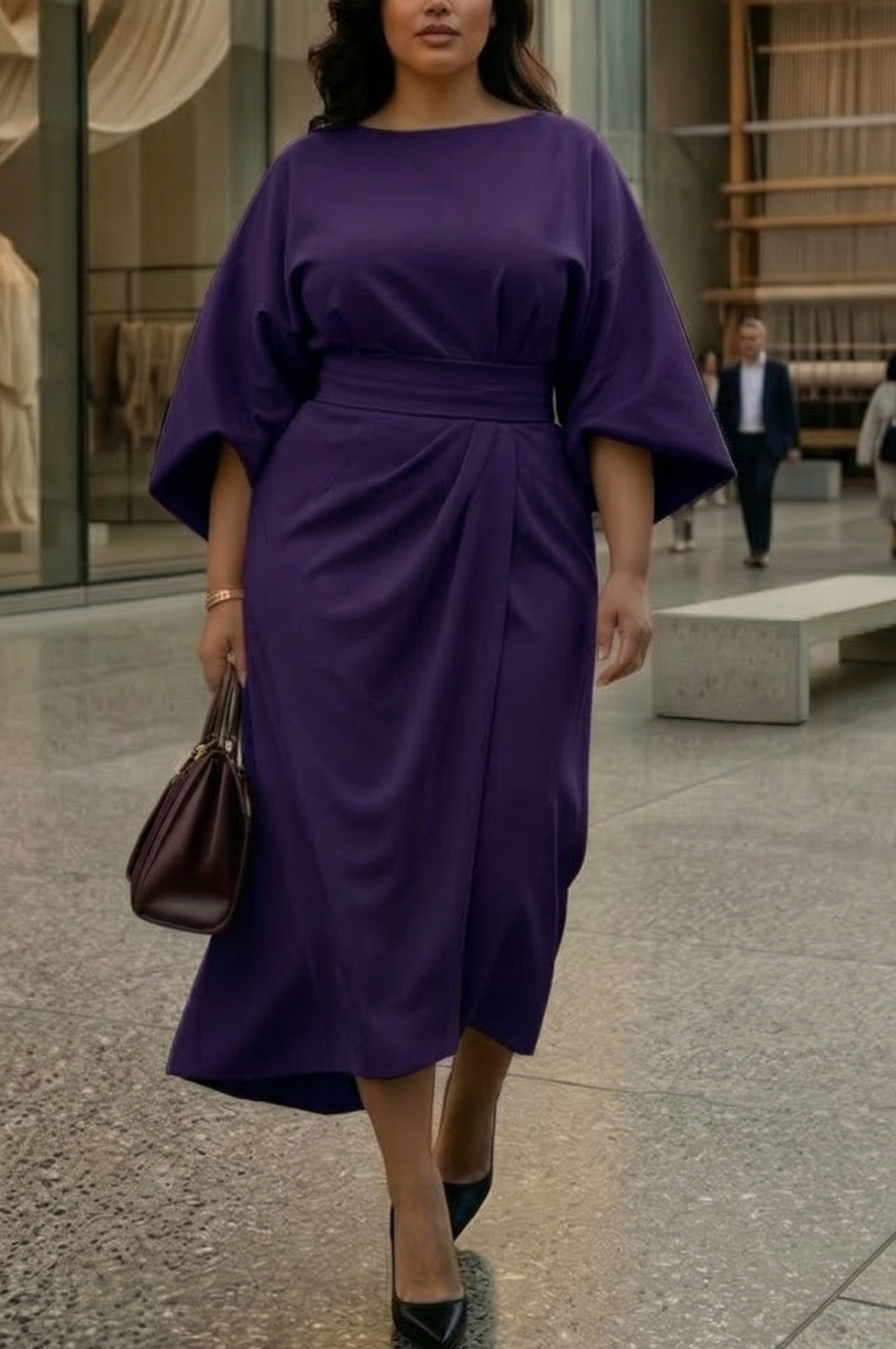 Romaine | Elegant Lantern Sleeve Dress