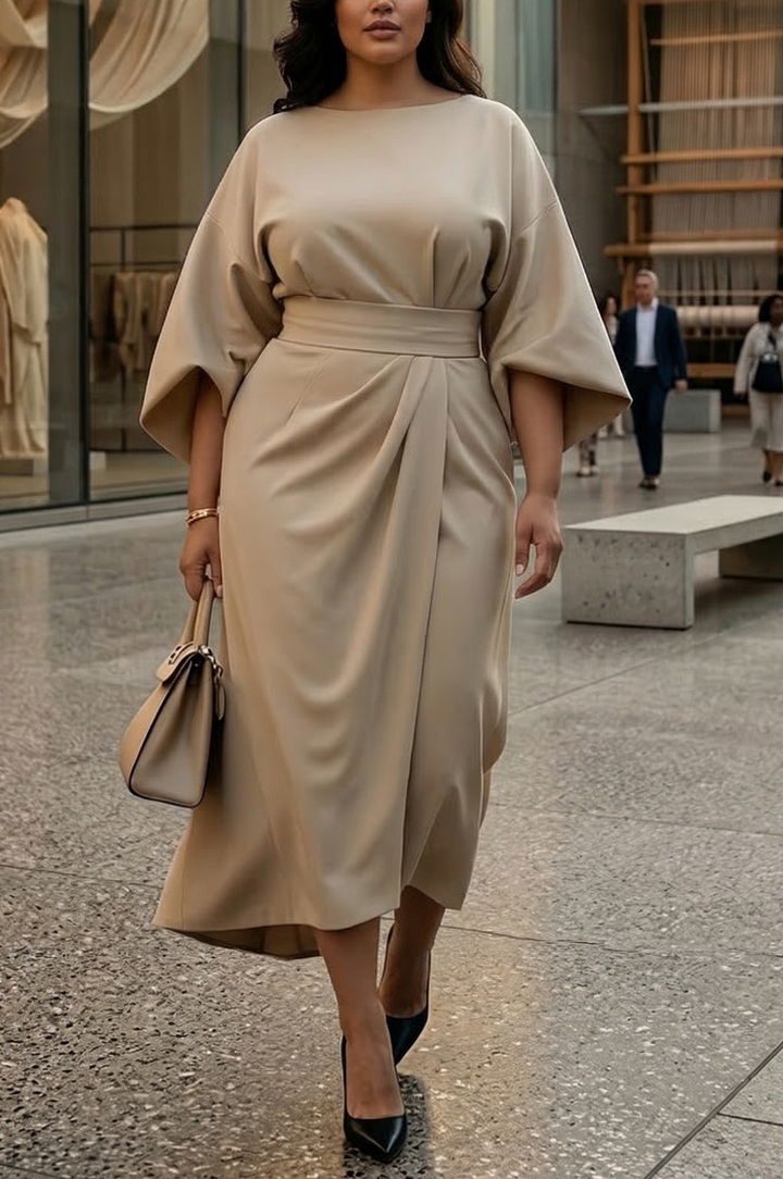 Romaine | Elegant Lantern Sleeve Dress