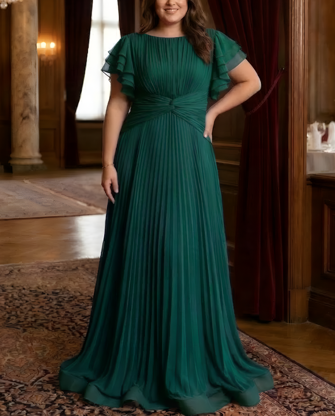 Camille | Pleated Evening Dress