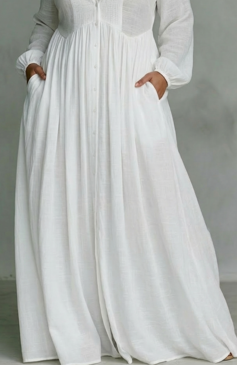 Cordelia | Flowing Button-Front Maxi Dress