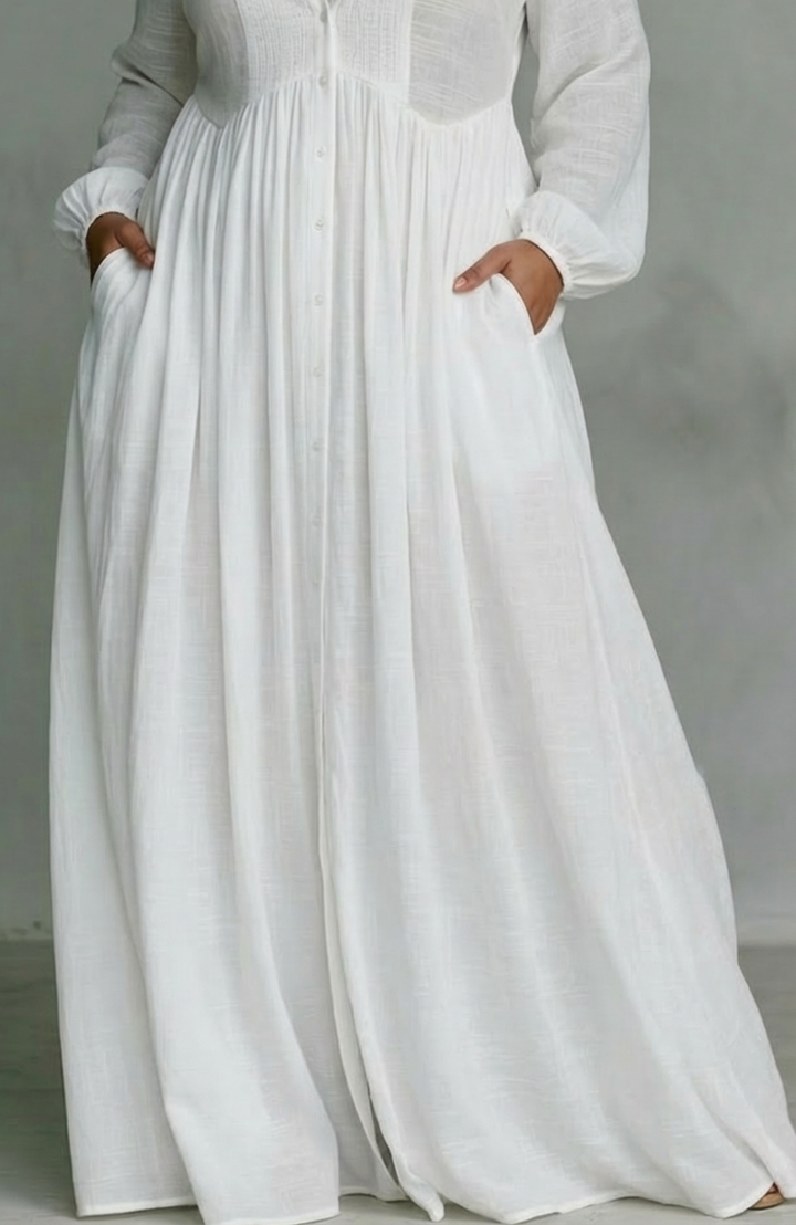 Cordelia | Flowing Button-Front Maxi Dress