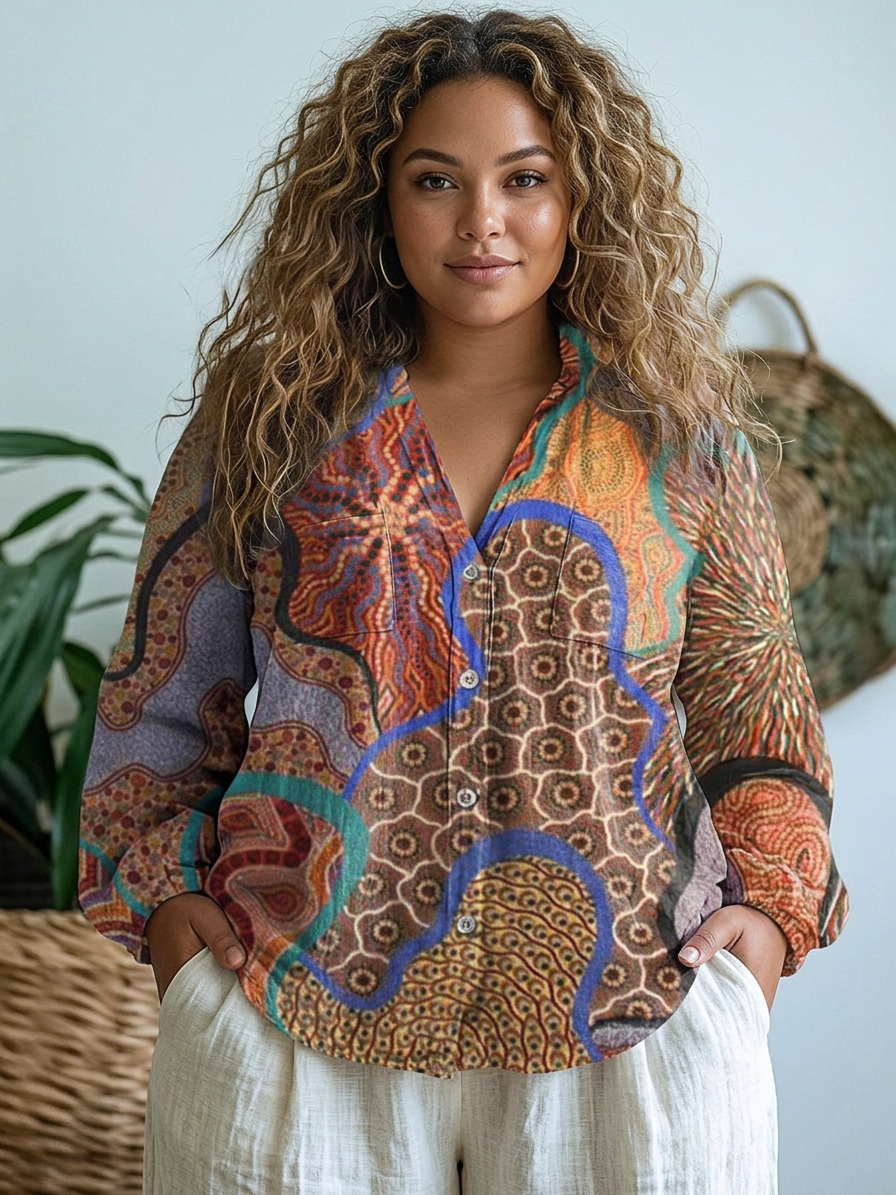 Rhian | Ethnic Style Tribal Pattern Printed Women&