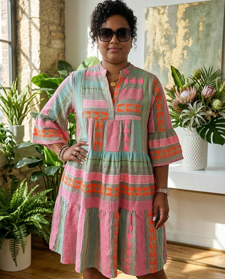 Calla | Patterned Flowing Midi Dress