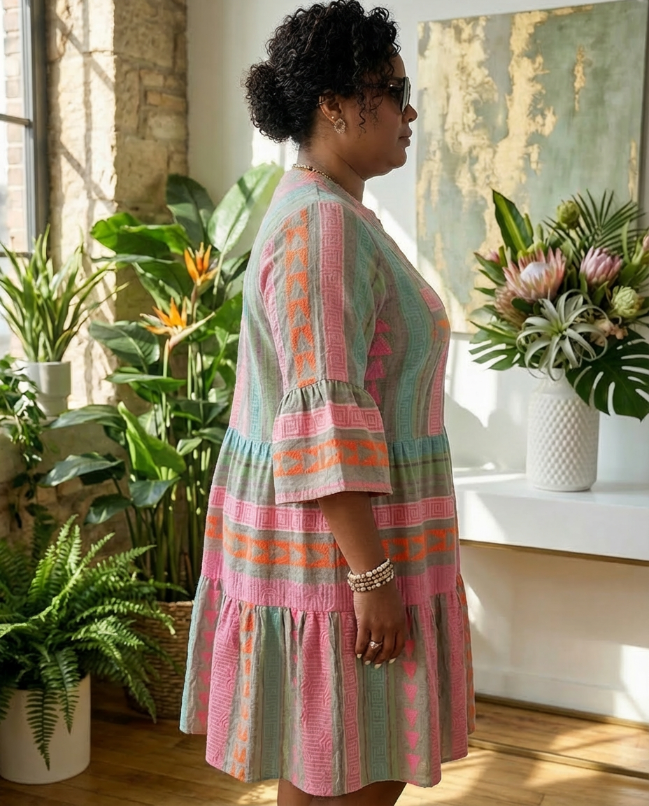 Calla | Patterned Flowing Midi Dress