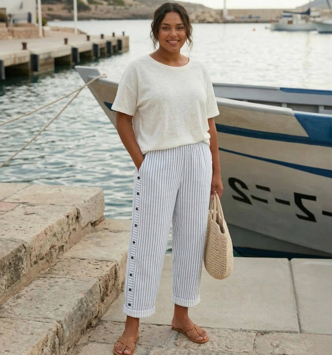 Cerys | Stylish Summer Striped Trousers