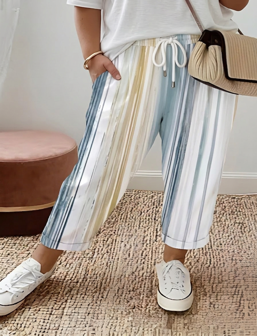 Eilwen | Coastal Stripe Drawstring Trousers