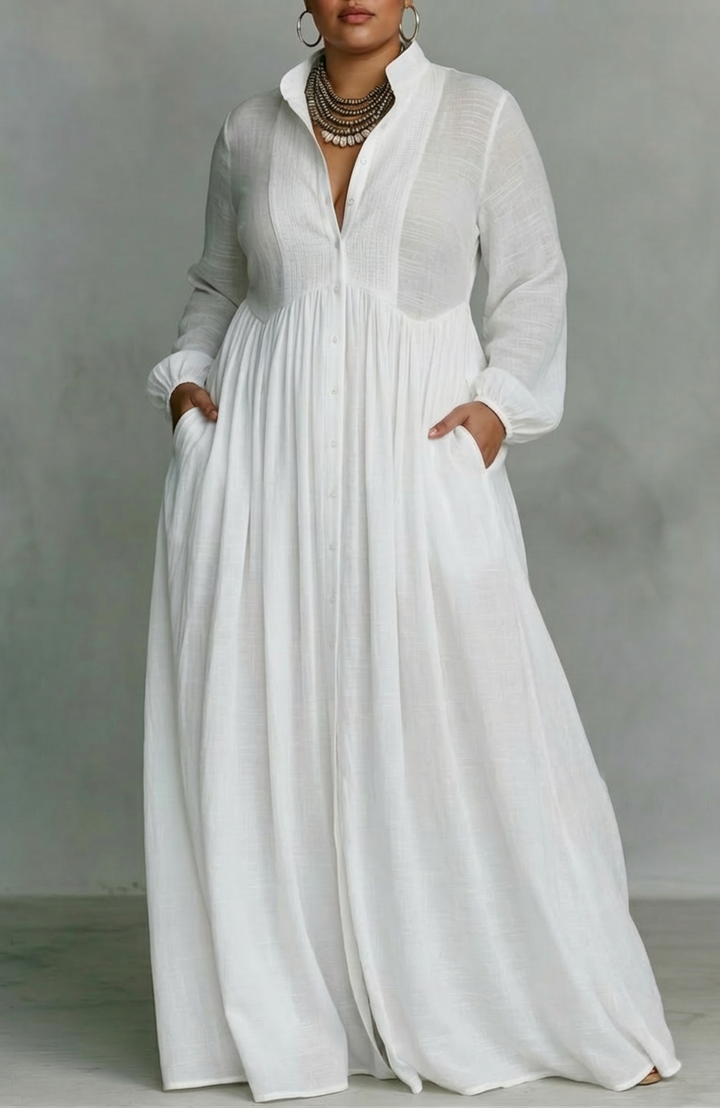 Cordelia | Flowing Button-Front Maxi Dress