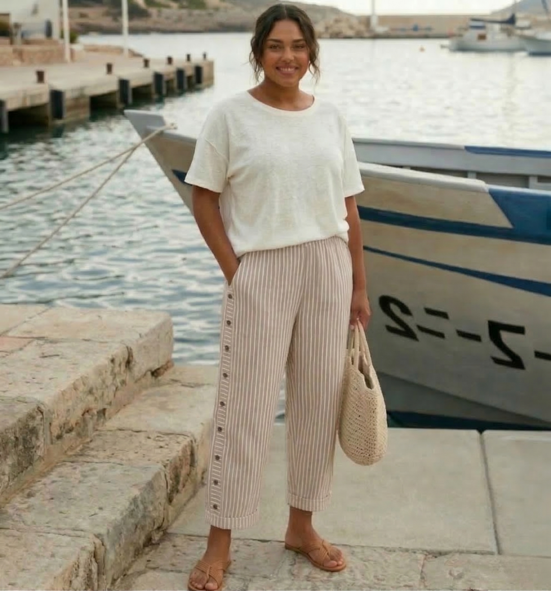 Cerys | Stylish Summer Striped Trousers