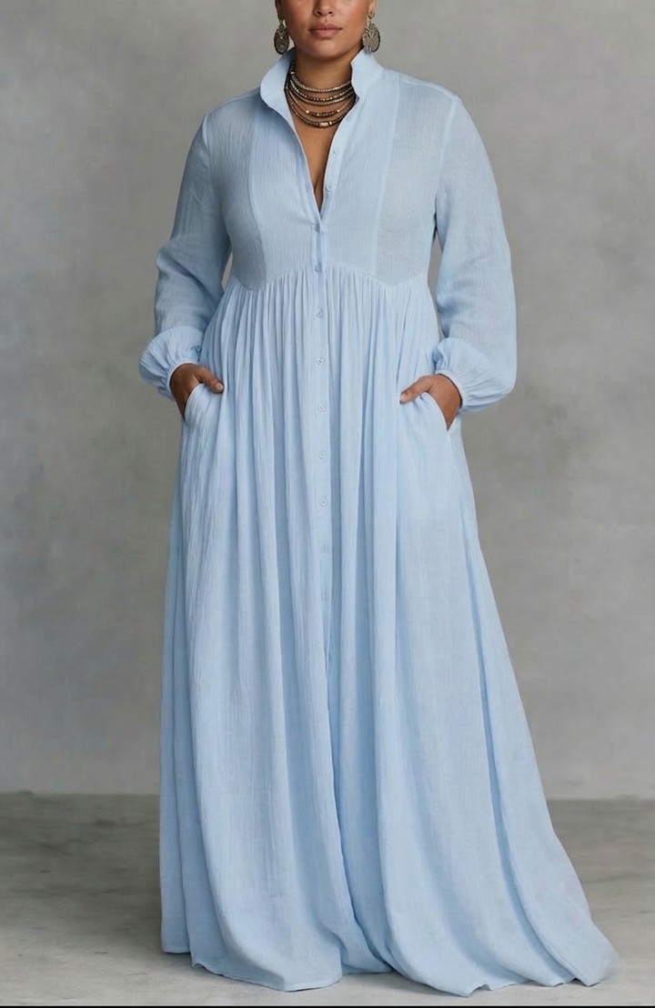 Cordelia | Flowing Button-Front Maxi Dress