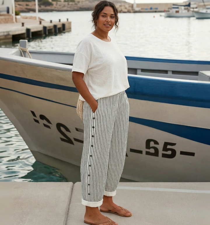Cerys | Stylish Summer Striped Trousers