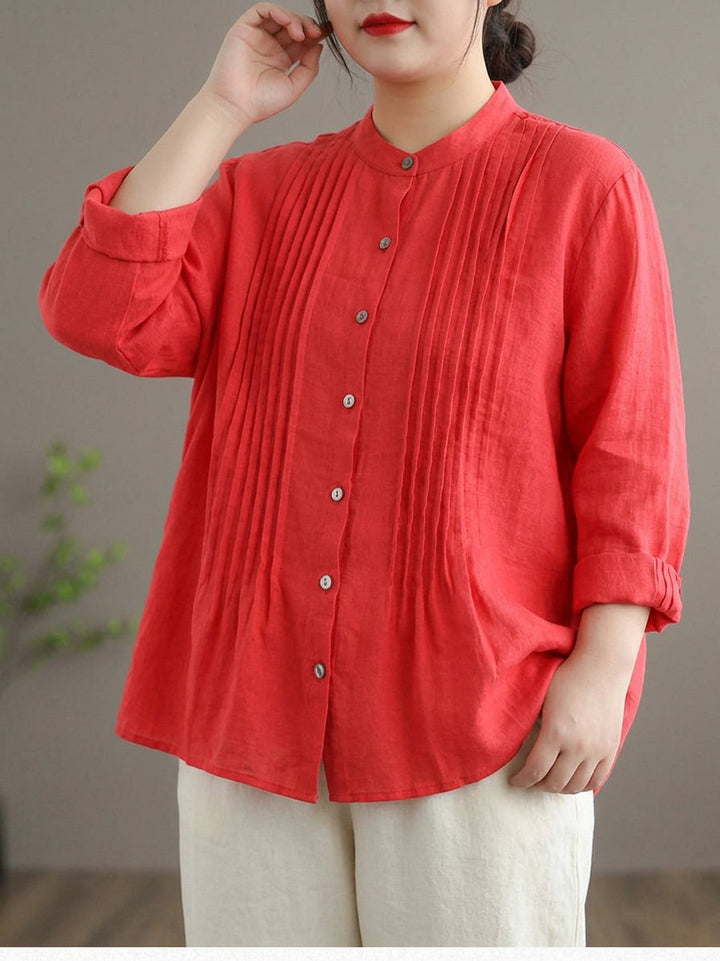 Cosima - Organic White Linen Shirt Tunics Women Ramie Blouse