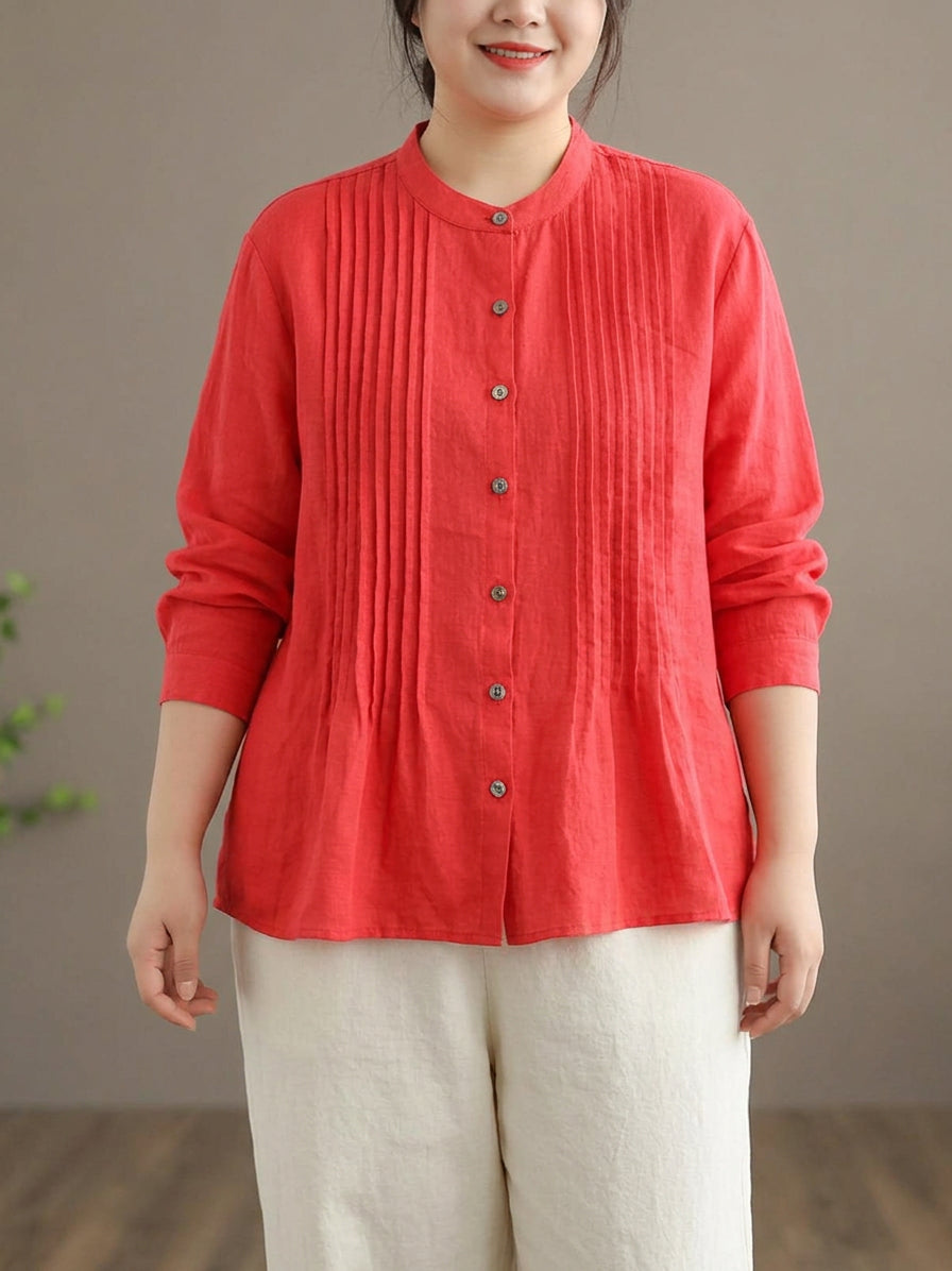 Cosima - Organic White Linen Shirt Tunics Women Ramie Blouse