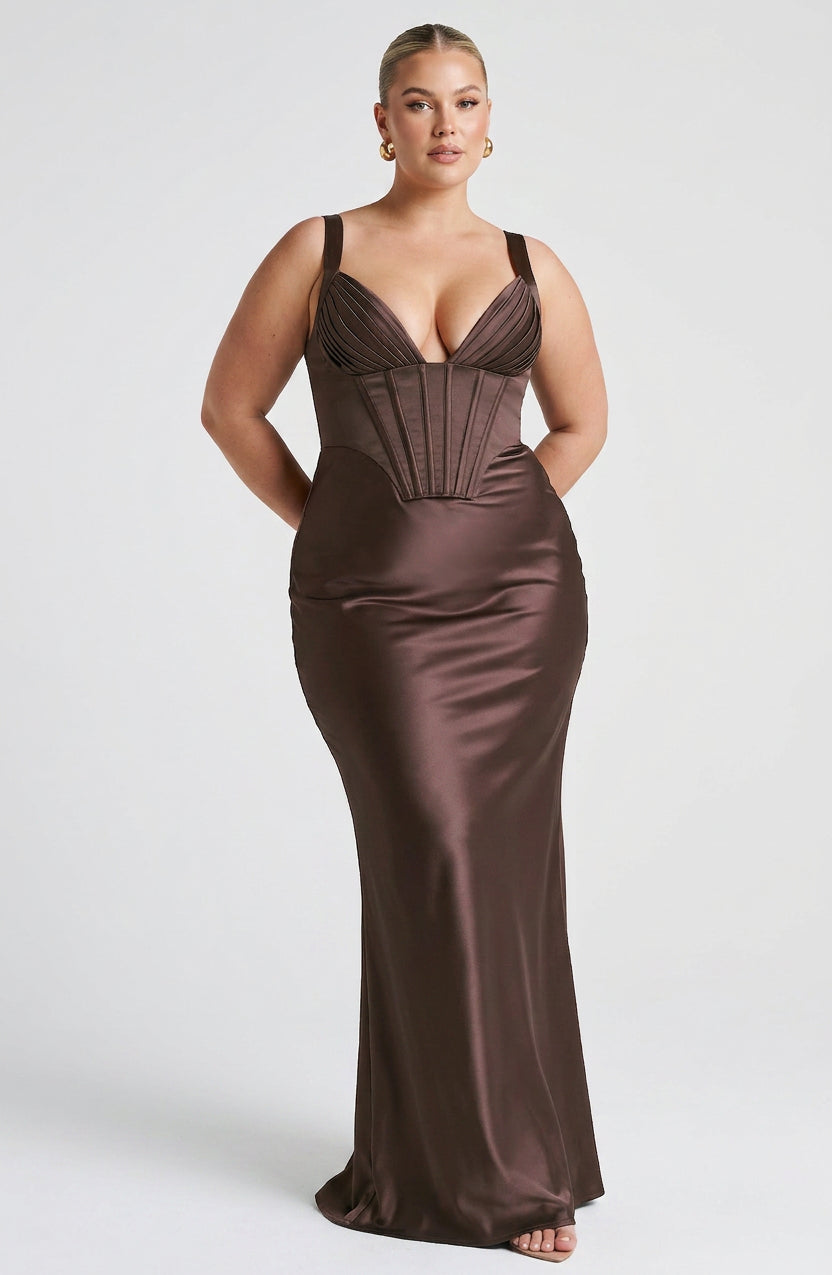Briar Maxi Dress - Plum Brown