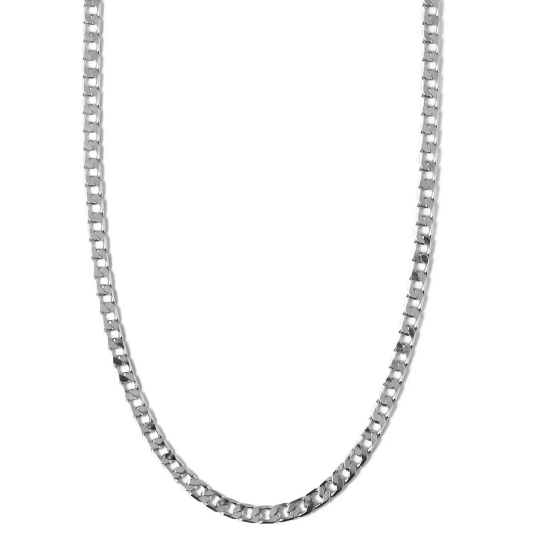 Yara Link Curb Chain Necklace | White Gold