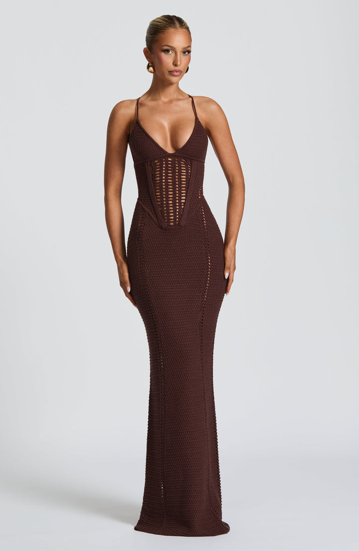 Monroe Maxi Dress - Plum Brown